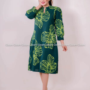 Tropical Fern Flow Dress - Deep & Mint Green - Image 3