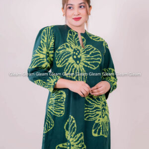 Tropical Fern Flow Dress - Deep & Mint Green - Image 5