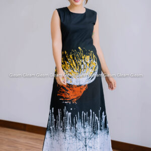 Shadow Sun Dress - Black, White & Yellow Gradient - Image 3