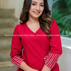 Crimson Cloud Pocket Dress - Red & White Batik - Image 3