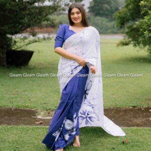 Ocean Bloom Saree - Image 3