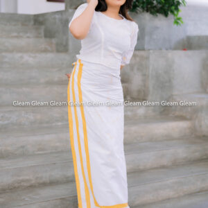 Golden Ray – Handcrafted Ladies Lungi - Image 3