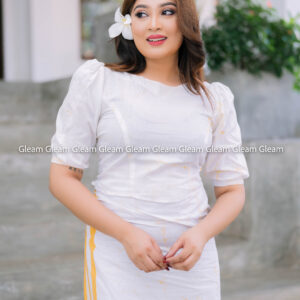 Golden Ray – Handcrafted Ladies Lungi - Image 1