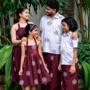 Maroon Heritage Kids Frock - Image 2