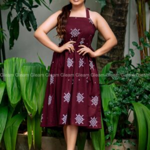 Maroon Breeze Stripe Dress - Image 2