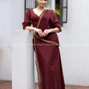 Maroon Festive Saree - Image 3