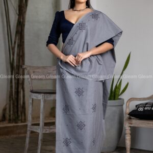 Ash Blue Grace Saree - Image 2