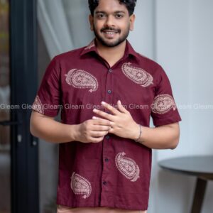 Sand Rust Printed Shirt - Image 1