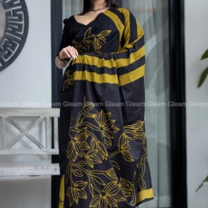 Midnight Reef Batik Saree - Image 3