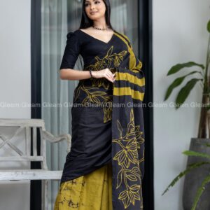 Midnight Reef Batik Saree - Image 4