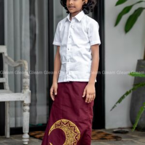 Royal Maroon Gold Kid Sarong - Image 2