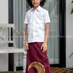 Royal Maroon Gold Kid Sarong - Image 1