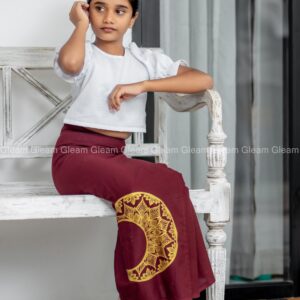 Royal Maroon Gold Kid Lungi Kit - Image 1