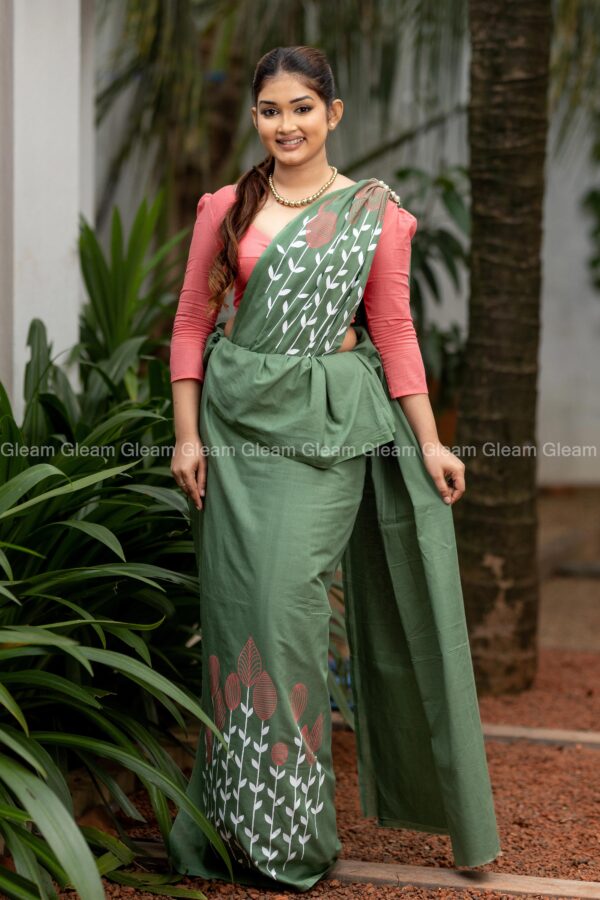 Whispering Garden – Handmade Floral Saree | Gleam Batik Sri Lanka