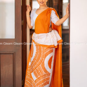 Golden Mustard Batik Saree - Image 3