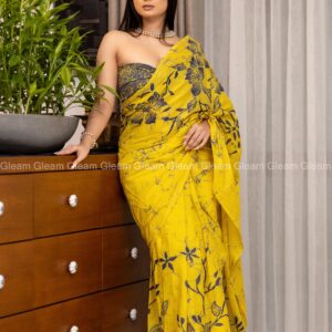Serene Mist Batik Saree - Image 2