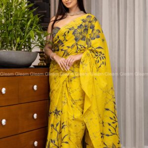 Serene Mist Batik Saree - Image 4