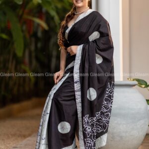 Imperial Ink Batik Saree - Image 1